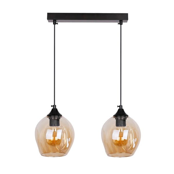 Czarna lampa wisząca ze szklanym kloszem 14x48 cm Aspa – Candellux Lighting-image-2