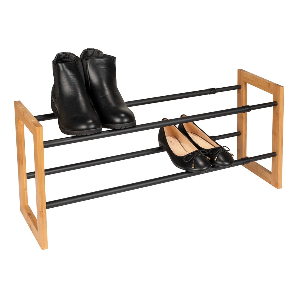 Czarno-naturalny metalowy teleskopowy regał na buty Ecori – Wenko (zdjęcie 6)