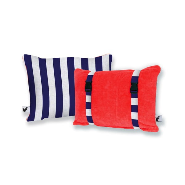 Ręcznie wykonana dwustronna poduszka plażowa Origama Tomato Stripes, 20x30 cm