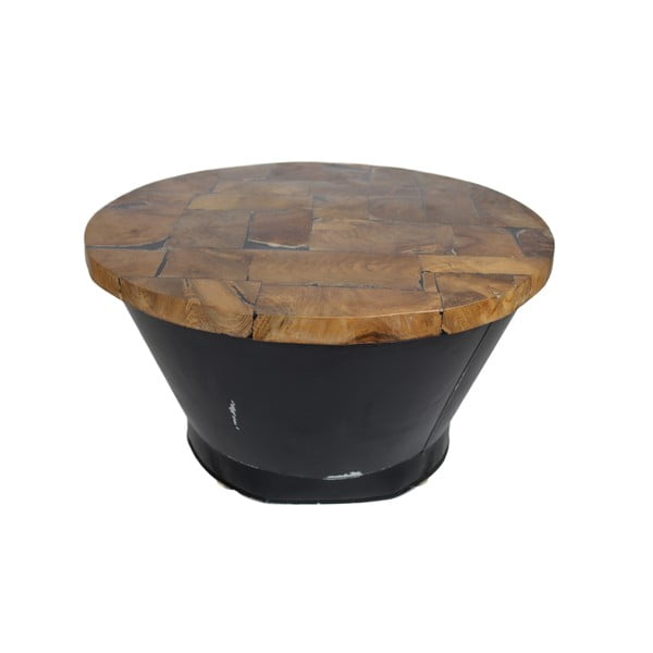 Stolik z drewna tekowego HSM Collection Bucket, ⌀ 75 cm