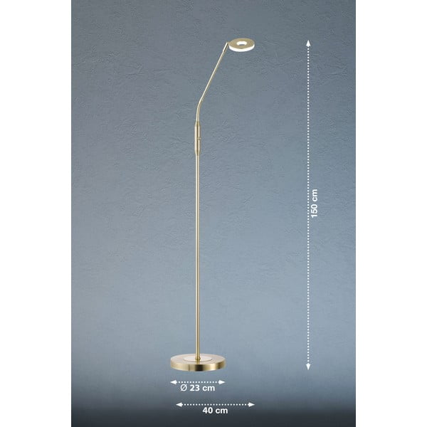 Lampa stojąca LED w kolorze złota ze ściemniaczem (wysokość 150 cm) Dent – Fischer & Honsel-image-2