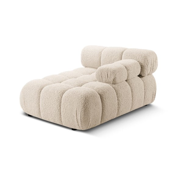 Beżowy moduł sofy z materiału bouclé (prawostronny) Bellis – Micadoni Home-image-4
