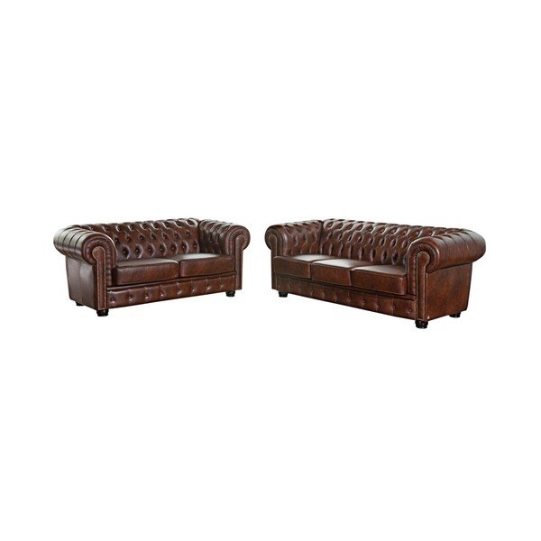 Brązowa skórzana sofa Max Winzer Norwin, 200 cm-image-1