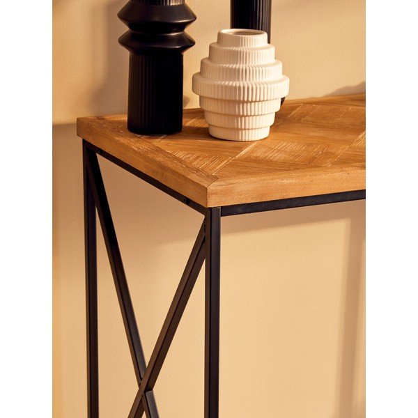 Konsola z litego drewna jodłowego w naturalnym kolorze 48x120 cm Kickford – Premier Housewares-image-4