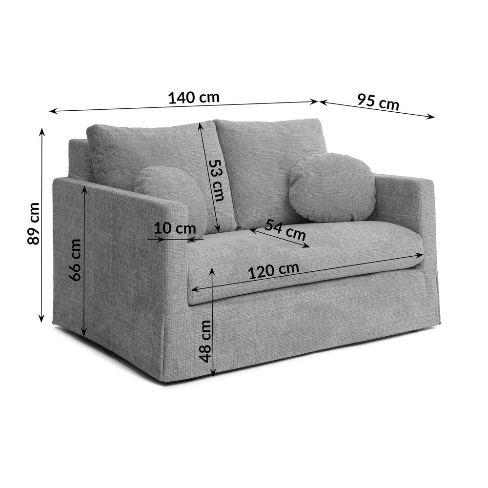 Jasnoszara sofa 140 cm Paphos – Ropez (zdjęcie 3)