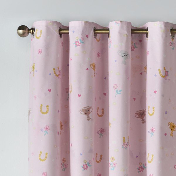 Kremowa zasłona dziecięca 2 szt. 168x183 cm Happy Horses – Catherine Lansfield-image-1