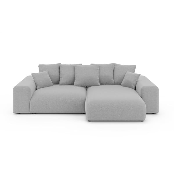 Jasnoszary rozkładany narożnik ze schowkiem (strona zmienna) Luma – Ropez