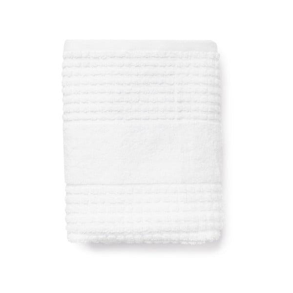 Biały ręcznik kąpielowy z bawełny organicznej frotte 70x140 cm Check – JUNA-image-3