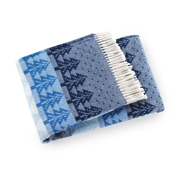 Niebieski pled z domieszką bawełny Euromant Kuusi, 140x180 cm
