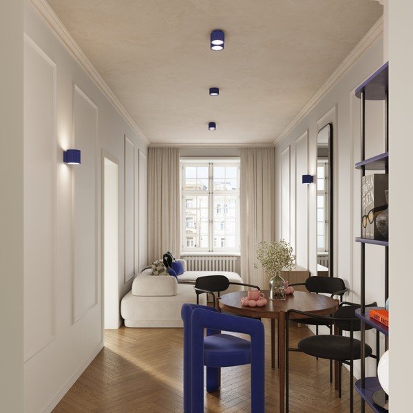 Niebieska metalowa lampa punktowa ø 10 cm Zora – Sollux-image-1