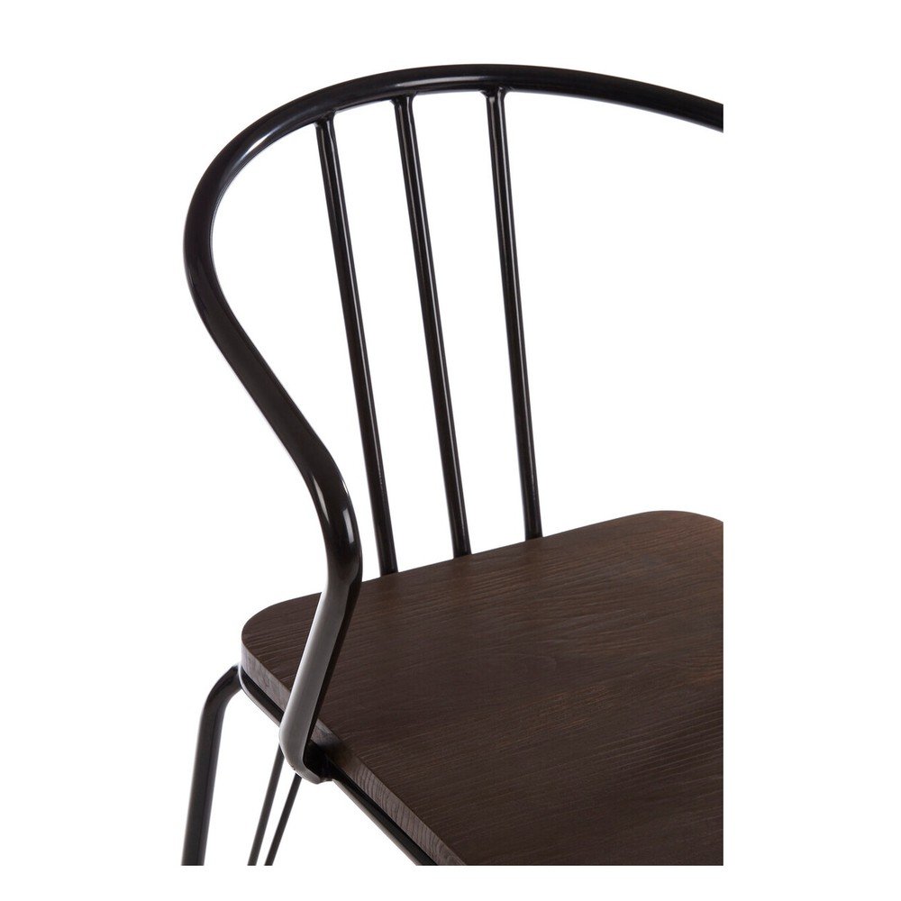 Czarne/w naturalnym kolorze krzesło z litego drewna wiązu District – Premier Housewares (zdjęcie 8)