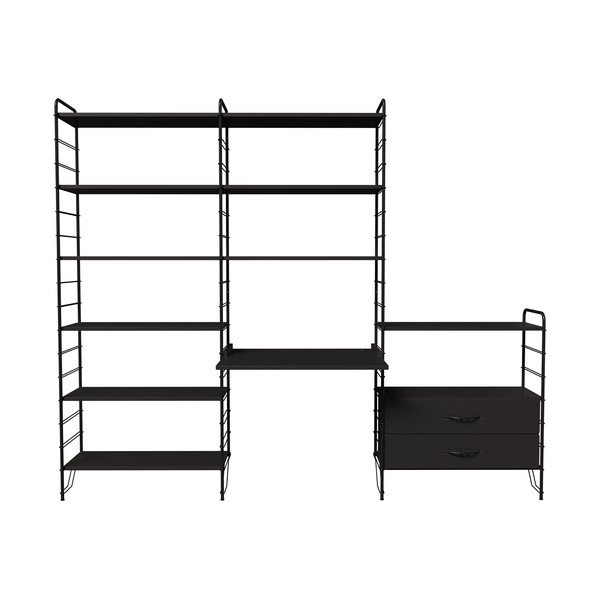 Czarny modułowy system półek 244x204 cm Dakota – Tenzo-image-1