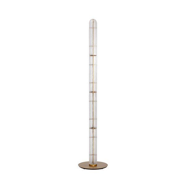 Metalowa lampa stojąca LED w kolorze mosiądzu ze szklanym kloszem (wysokość 165,5 cm) Gloree – Nova Luce