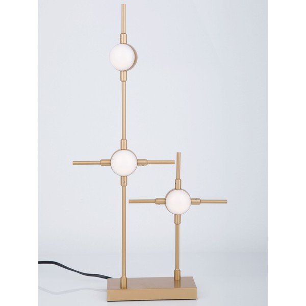 Metalowa lampa stołowa LED w kolorze złota z kloszem ze szkła akrylowego (wysokość 52 cm) Atomo – Nova Luce-image-2
