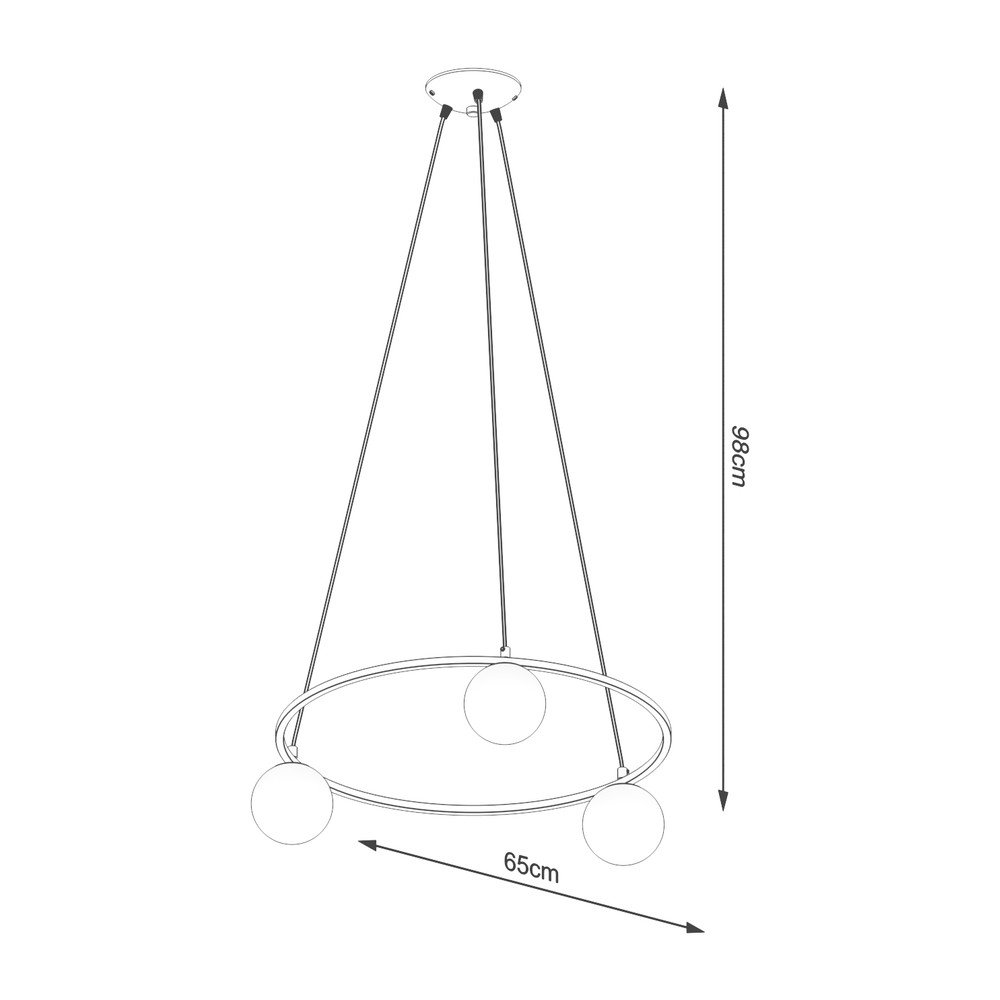 Biało-czarna lampa wisząca ze szklanym kloszem Umerta – Sollux (zdjęcie 9)