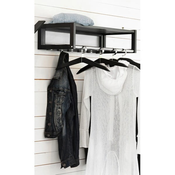 Wieszak ścienny z litego drewna dębowego z półką Confetti – Rowico-image-1