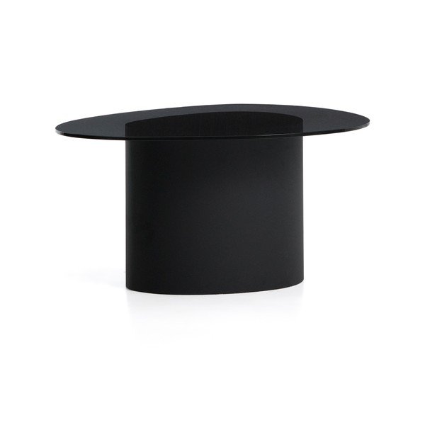 Czarny stolik ze szklanym blatem 74x81,5 cm Olir – Kave Home