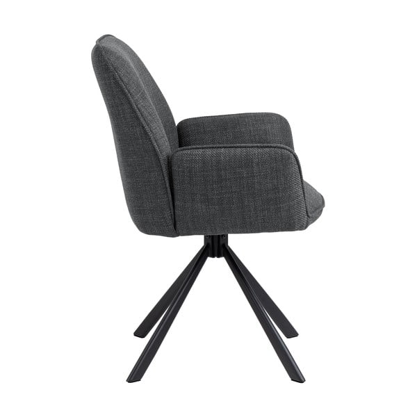 Ciemnoszare tapicerowane fotele jadalniane zestaw z podłokietnikami 2 szt. Glenda – Actona-image-4