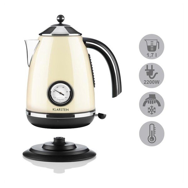 Beżowy czajnik elektryczny Klarstein Aquavita Chalet-image-3