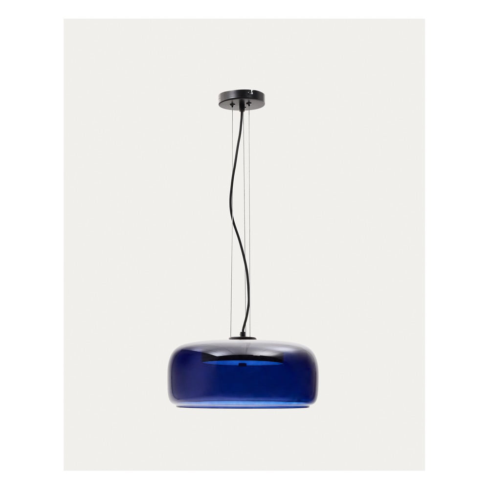 Ciemnoniebieska lampa wisząca LED ze szklanym kloszem ø 38 cm Reig – Kave Home (zdjęcie 5)
