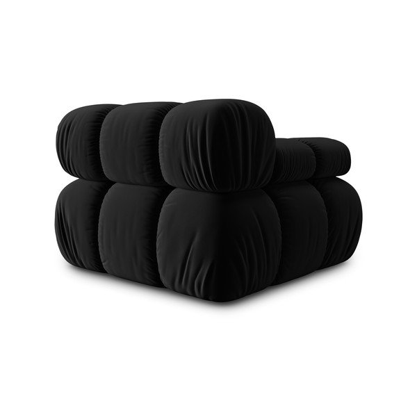 Czarny aksamitny moduł sofy (lewostronny) Bellis – Micadoni Home-image-4