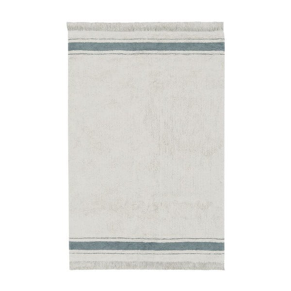 Niebiesko-kremowy bawełniany dywan tkany ręcznie odpowiedni do prania 90x130 cm Gastro Vintage Blue – Lorena Canals