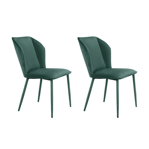 Zielone aksamitne krzesła zestaw 2 szt. Wilma – Støraa-image-4