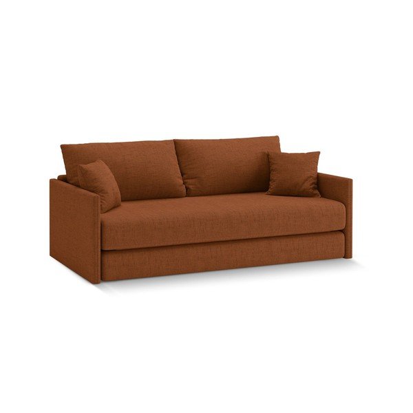 Rozkładana sofa z tkaniny szenilowej w kolorze terakoty 209 cm Shannon – Cosmopolitan Design-image-1