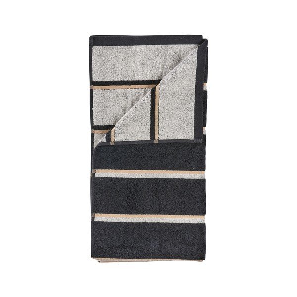 Czarny/jasnoszary bawełniany ręcznik 50x100 cm Sauna – Zone
