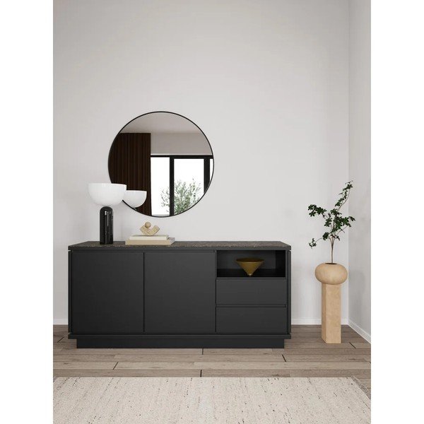 Czarna komoda z płyty MDF 160x75x40 cm Tribeca – Actona-image-1