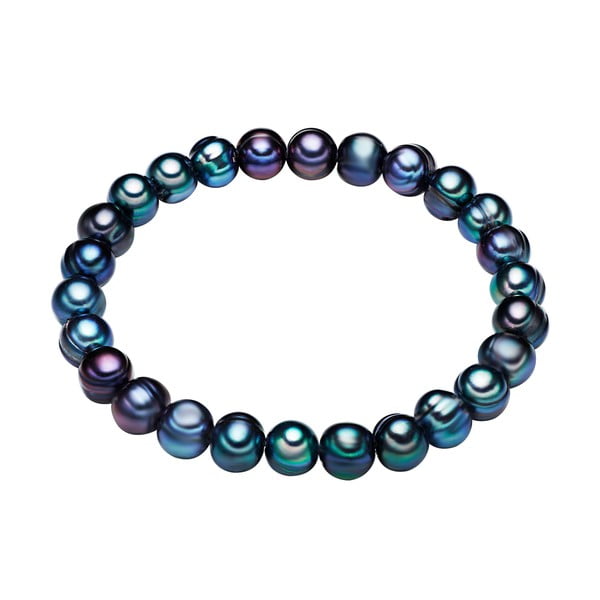 Niebieska bransoletka perłowa Chakra Pearls Gloss, 17 cm