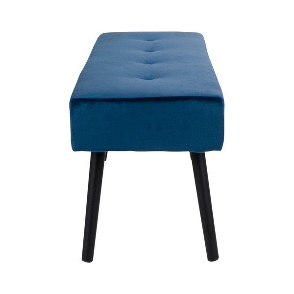 Granatowa ławka tapicerowana z aksamitnym obiciem House Nordic Skiby, 100x35 cm-image-2