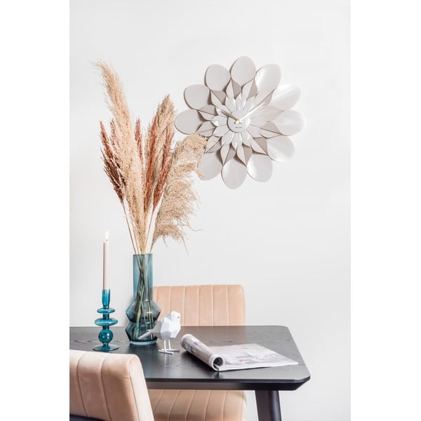 Szary zegar ścienny Karlsson Flower, ø 60 cm-image-1