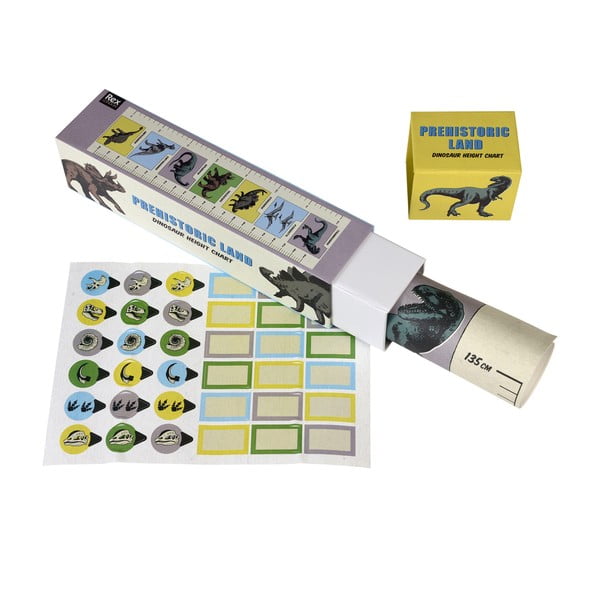 Naklejka dziecięca do mierzenia wzrostu na drzwi/na ścianę 28x115 cm Prehistoric Land – Rex London-image-1
