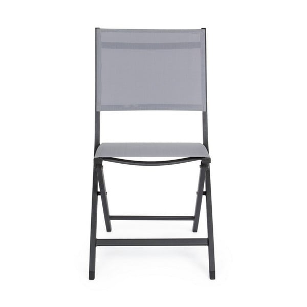 Szare metalowe krzesło ogrodowe Elin   – Bizzotto-image-2