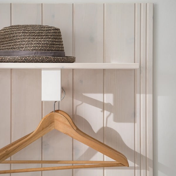 Biały zestaw do przedpokoju z litego drewna sosnowego 60x120x25 cm Anita – Støraa-image-1