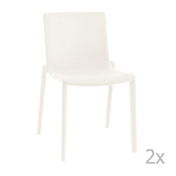 Zestaw 2 białych krzeseł ogrodowych Resol beekat