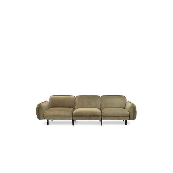 Zielona aksamitna sofa 264 cm Bean – EMKO