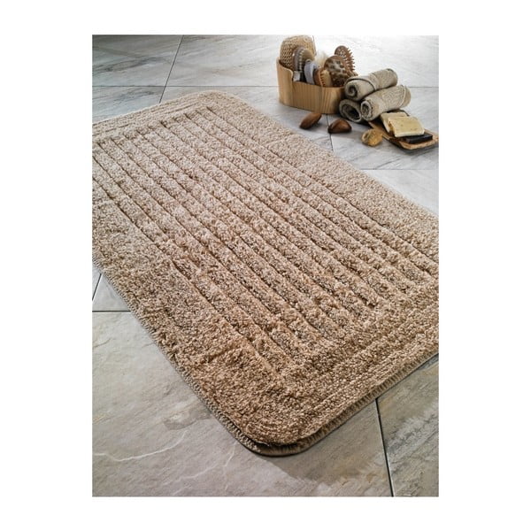Beżowy dywanik łazienkowy Confetti Bathmats Cotton Stripe, 60x100 cm