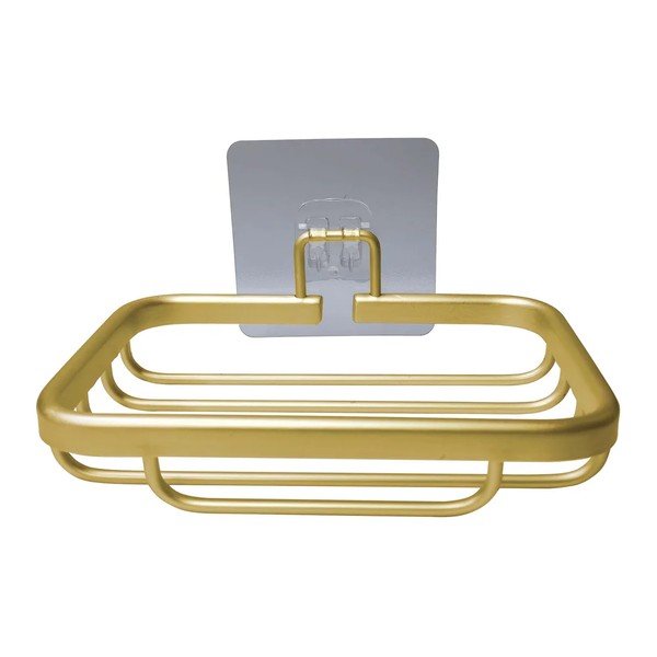 Aluminiowa mydelniczka w kolorze złota bez wiercenia Filaire Aluminium – douceur d'intérieur