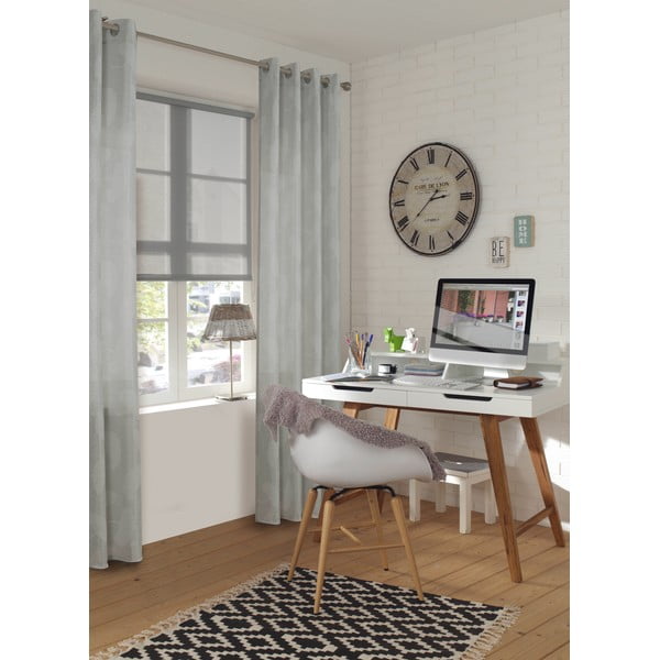 Jasnoszara zasłona żakardowa 140x245 cm Gingko – Sehlbach-image-2