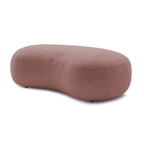 Różowy podnóżek z materiału bouclé Saint-Germain – Bobochic Paris-image-3