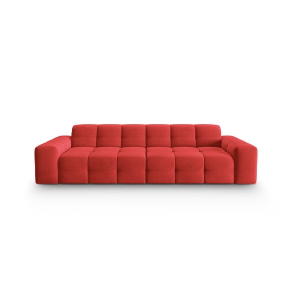 Czerwona aksamitna sofa 255 cm Kendal – Micadoni Home