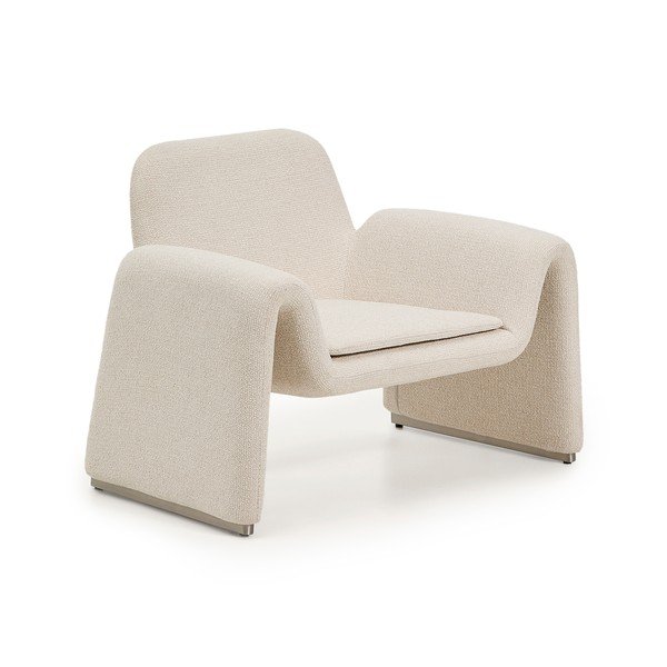 Beżowy fotel z tkaniny szenilowej Melvia – Kave Home