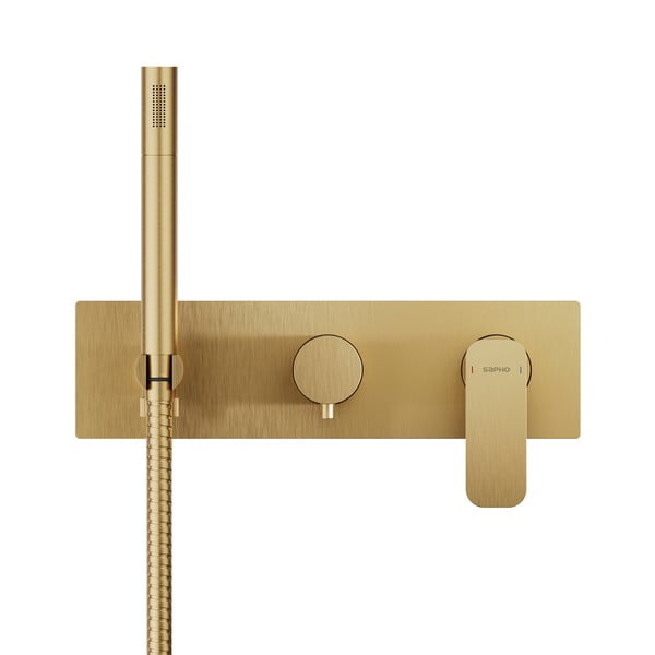 Bateria prysznicowa podtynkowa w kolorze złota (2 otwory) Spy – Sapho-image-1