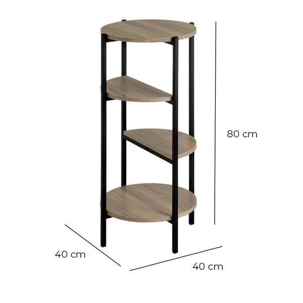 Czarny regał w dekorze dębu 40x80 cm – Casa Selección-image-4