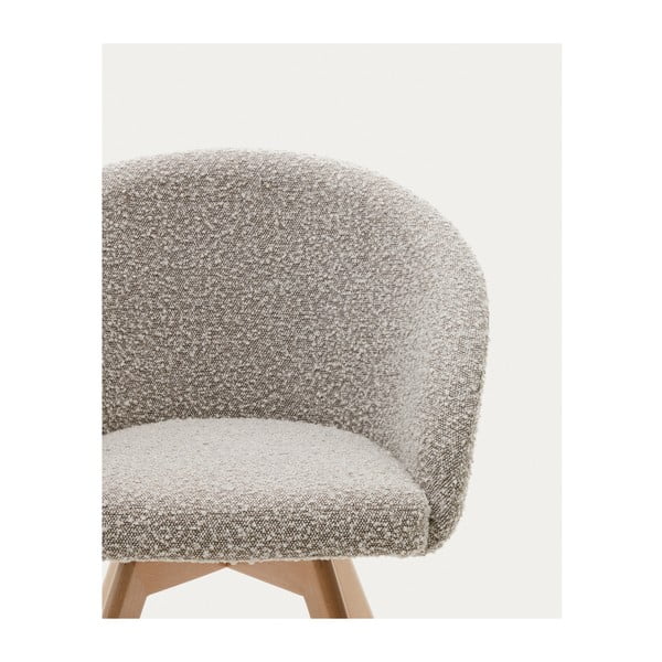 Szary tapicerowany fotel jadalniany z podłokietnikami Marvin – Kave Home-image-2