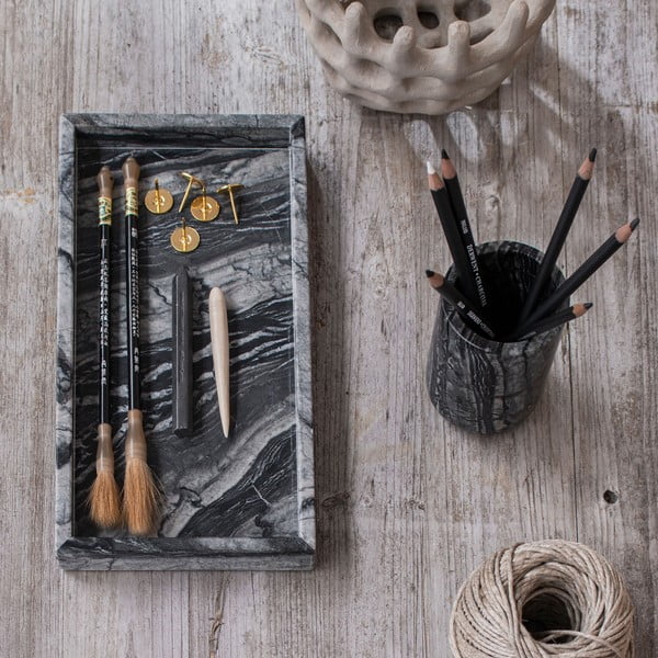 Czarny marmurowy kubek na szczoteczki do zębów Marble – Mette Ditmer Denmark-image-4