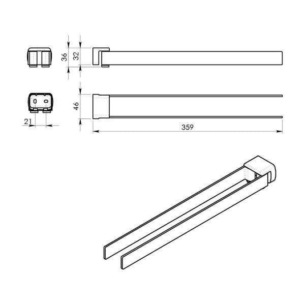 Ścienny metalowy wieszak na ręczniki w kolorze złota Gedy Pirenei – Sapho-image-1