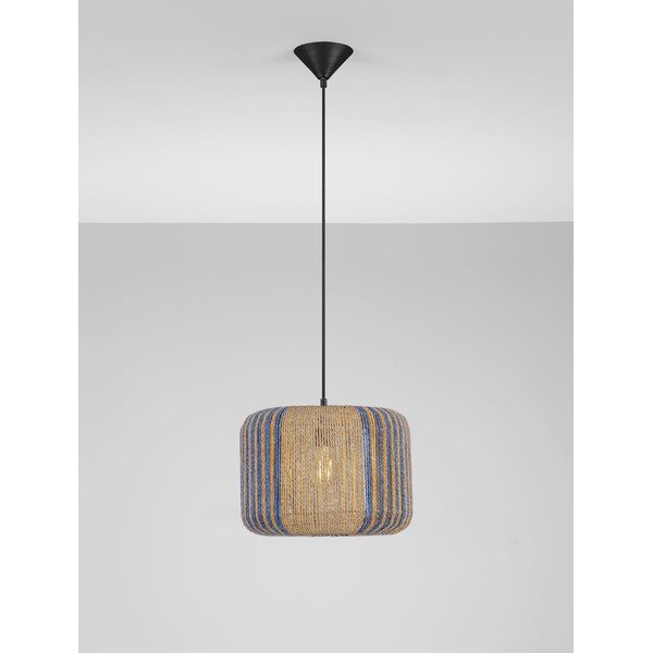 Niebieska/w naturalnym kolorze lampa wisząca z liny ø 33 cm Abby – Nova Luce-image-4